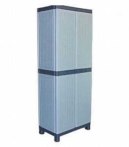 ארון שירות ראטן 182/70/48 סמ 2 דלתות 4 מדפים Vectoria - אפור פס כחול ארון שירות ראטן 182/70/48 סמ 2 דלתות 4 מדפים Vectoria - אפור פס כחול