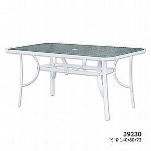 שולחן גינה מלבני 140/80/72 ס"מ זכוכית עשוי מתכת CAMPTOWN 39230 שולחן גינה מלבני 140/80/72 ס"מ זכוכית עשוי מתכת CAMPTOWN 39230