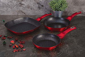 סט 3 מחבתות יציקת אלומיניום עבה ציפוי תלת שכבתי BerlingerHaus Metallic BH-1289 סט 3 מחבתות יציקת אלומיניום עבה ציפוי תלת שכבתי BerlingerHaus Metallic BH-1289