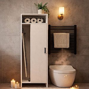 ארון שירות דגם אוליביה XL 6106 מבית DOUBLE - צבע לבן ארון שירות דגם אוליביה XL 6106 מבית DOUBLE - צבע לבן