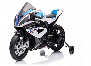 אופנוע BMW עם גלגלי גומי אמיתיים 12 וולט King Rider - צבע כחול אופנוע BMW עם גלגלי גומי אמיתיים 12 וולט King Rider - צבע כחול