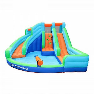 מתקן קפיצה מתנפח ענק רטוב שתי מגלשות |W73002 DOCTOR DOLPHIN מתקן קפיצה מתנפח ענק רטוב שתי מגלשות |W73002 DOCTOR DOLPHIN