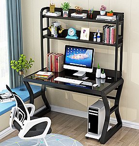 שולחן כתיבה ענק משטח זכוכית אורך 120 מ"מ דגם RIO - צבע שחור שולחן כתיבה ענק משטח זכוכית אורך 120 מ"מ דגם RIO - צבע שחור