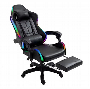 כיסא גיימינג לדים RGB + הדום לרגליים נשלף כיסא גיימינג לדים RGB + הדום לרגליים נשלף