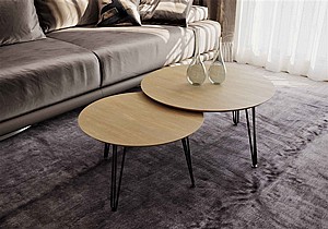 זוג שולחנות לסלון עץ טבעי Panda Style זוג שולחנות לסלון עץ טבעי Panda Style