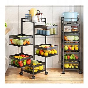 עגלת שירות נפתחת 5 תאים דגם ניר Garden Top - צבע שחור עגלת שירות נפתחת 5 תאים דגם ניר Garden Top - צבע שחור
