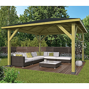 גזיבו עץ מלא 4.30X4.30 Classico מטר Tuindeco P068901 גזיבו עץ מלא 4.30X4.30 Classico מטר Tuindeco P068901