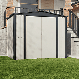 מחסן מתכת פרמיום דגם DS3 מידה 2.40X1.80 חזק ועמיד Garden Top SADS3 - צבע שמנת משולב אפור מחסן מתכת פרמיום דגם DS3 מידה 2.40X1.80 חזק ועמיד Garden Top SADS3 - צבע שמנת משולב אפור