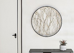 קישוט קיר מתכת דגם חוטי כסף עגול מבית סטאר שופ STAR SHOP קישוט קיר מתכת דגם חוטי כסף עגול מבית סטאר שופ STAR SHOP