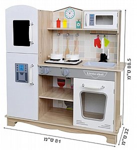 מטבח אלקטרוני השף הקטן מעץ לילדים W08308 מטבח אלקטרוני השף הקטן מעץ לילדים W08308