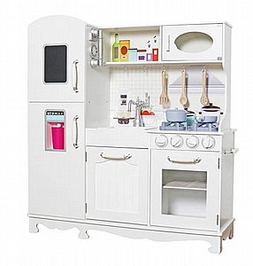 מטבח אלקטרוני אבישג מעץ לילדים W10C409O - צבע לבן מטבח אלקטרוני אבישג מעץ לילדים W10C409O - צבע לבן