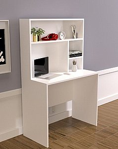 שולחן מחשב כולל ספריה דגם אוריאן DOUBLE 6040 - צבע לבן שולחן מחשב כולל ספריה דגם אוריאן DOUBLE 6040 - צבע לבן